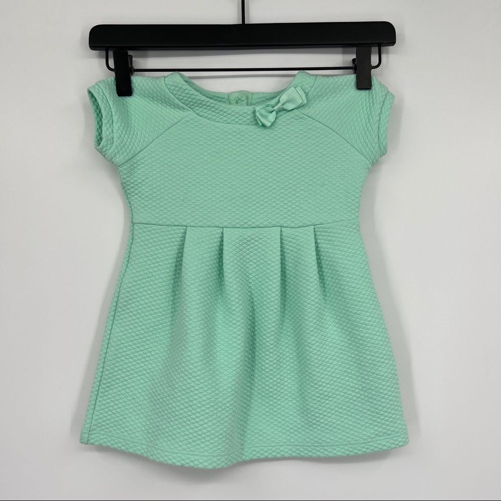 Baker by Ted Baker baby dress mint bow heart button girls size 12- 18 months